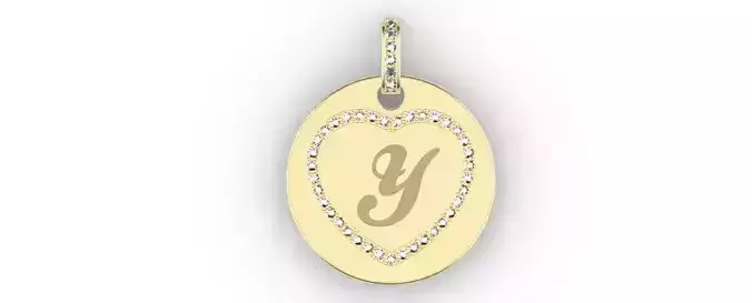 Heart Initial Pendant - Y