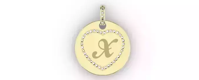 Heart Initial Pendant - X 3D print model