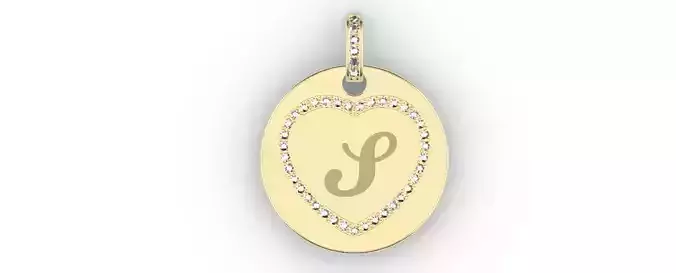 Heart Initial Pendant - S