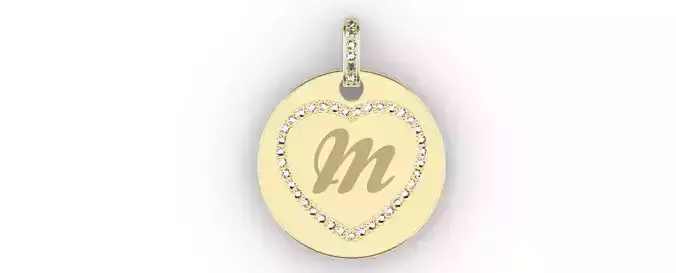Heart Initial Pendant - M