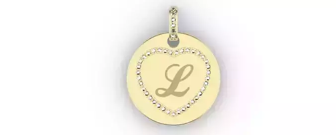 Heart Initial Pendant - L 3D print model