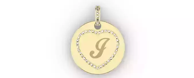 Heart Initial Pendant - J