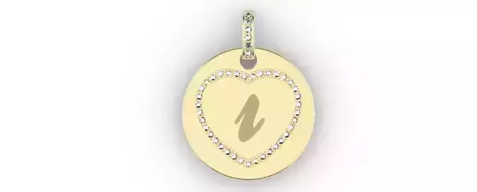Heart Initial Pendant - I