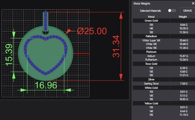 Heart Initial Pendant - G 3D print model_3