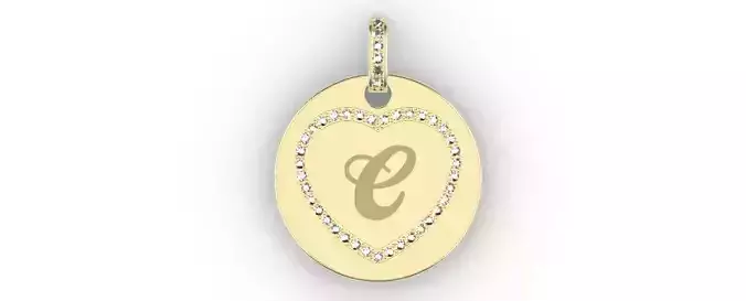 Heart Initial Pendant - C