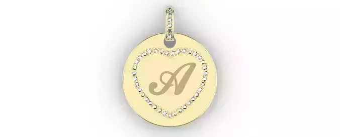 Heart Initial Pendant - A 3D print model