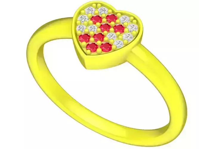 A5088 Kute Diamond Heart Ring