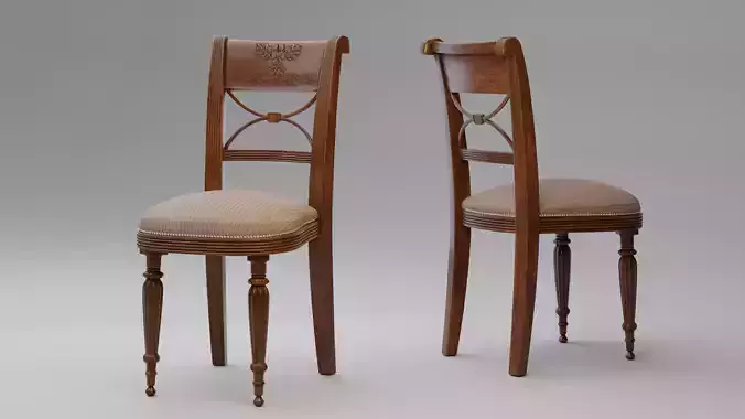 Classic Vintage Chair Low-Poly