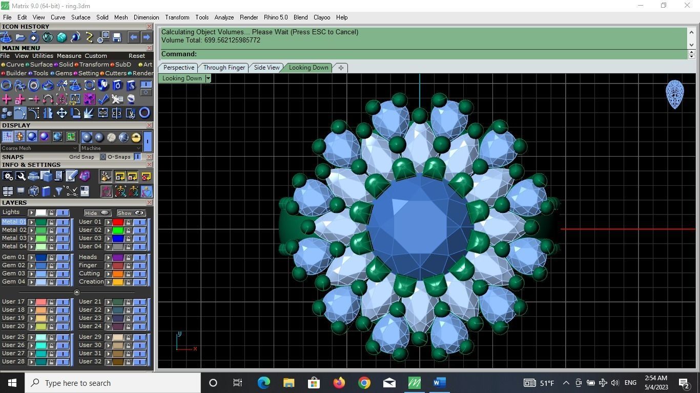 cluster-wedding-engagement-ring 3D print model_3