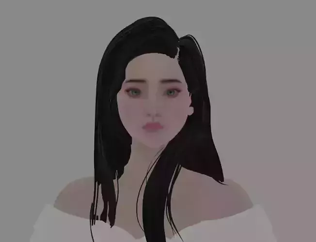 Cutegirl Low-poly 3D model