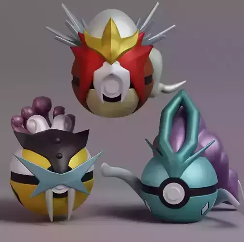 Pokemon Entei Suicune Raikou Pokebal