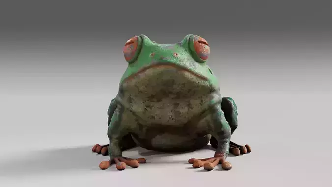 Stone Frog Low-poly 3D model