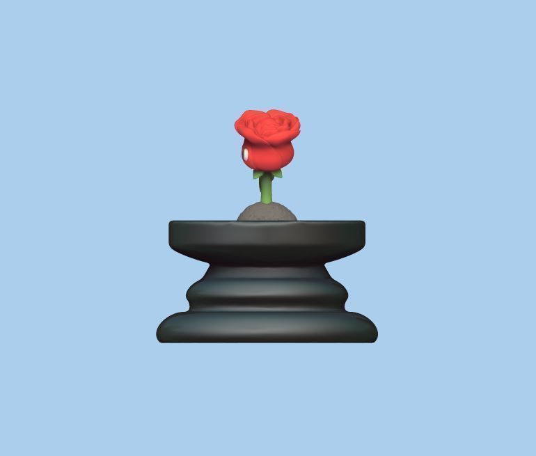 Little Prince Chess - Queen- Rose 3D print model_2