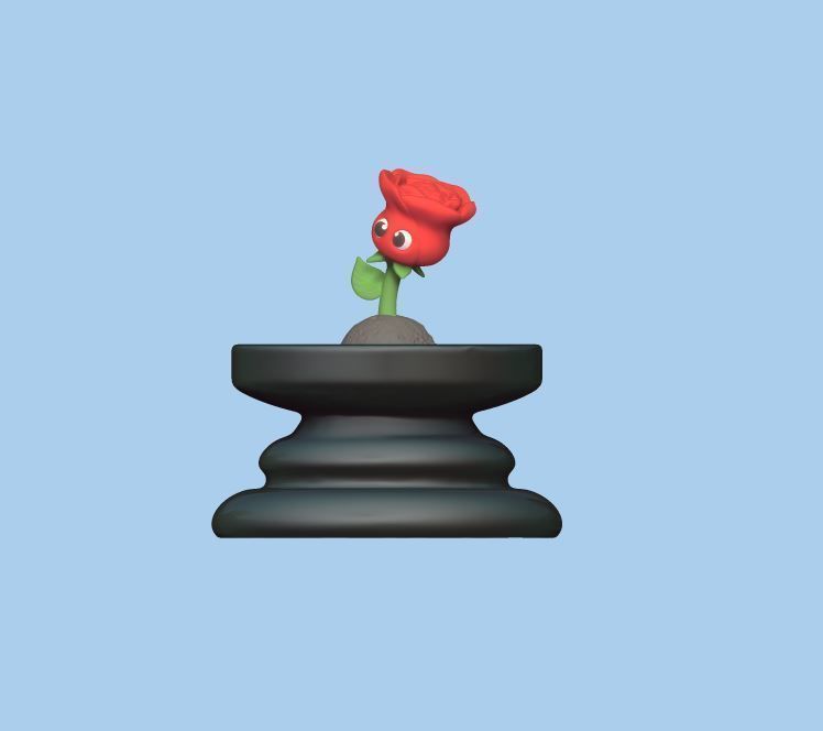 Little Prince Chess - Queen- Rose 3D print model_1