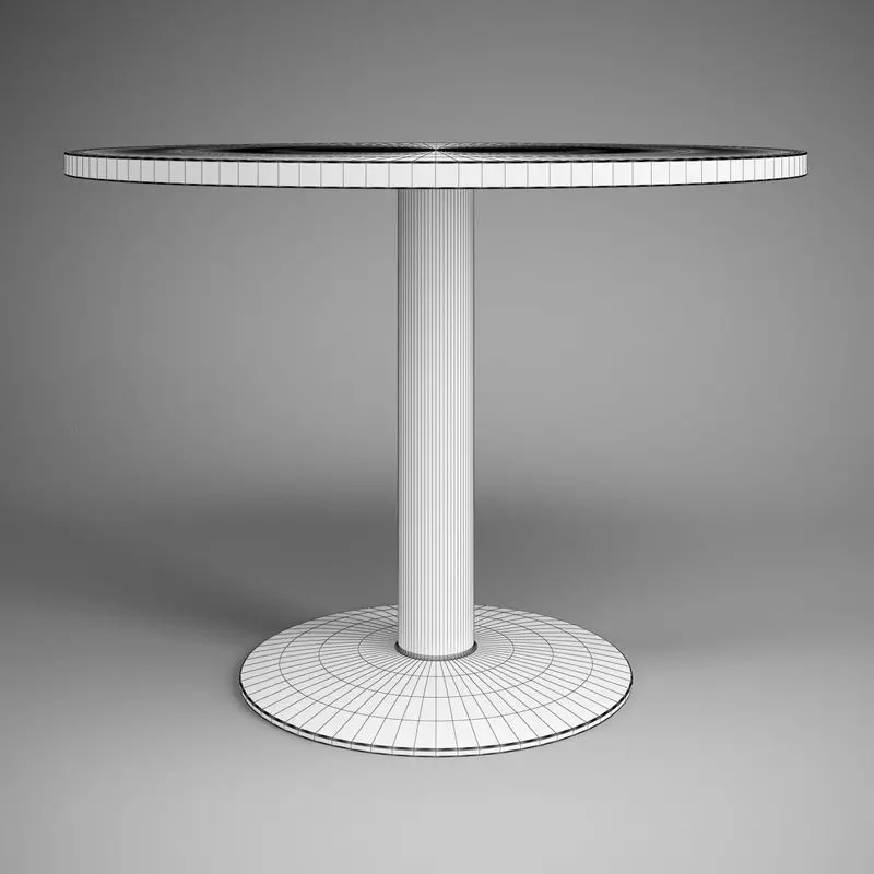 Round Pedestal Modern Table 25 3D model_0