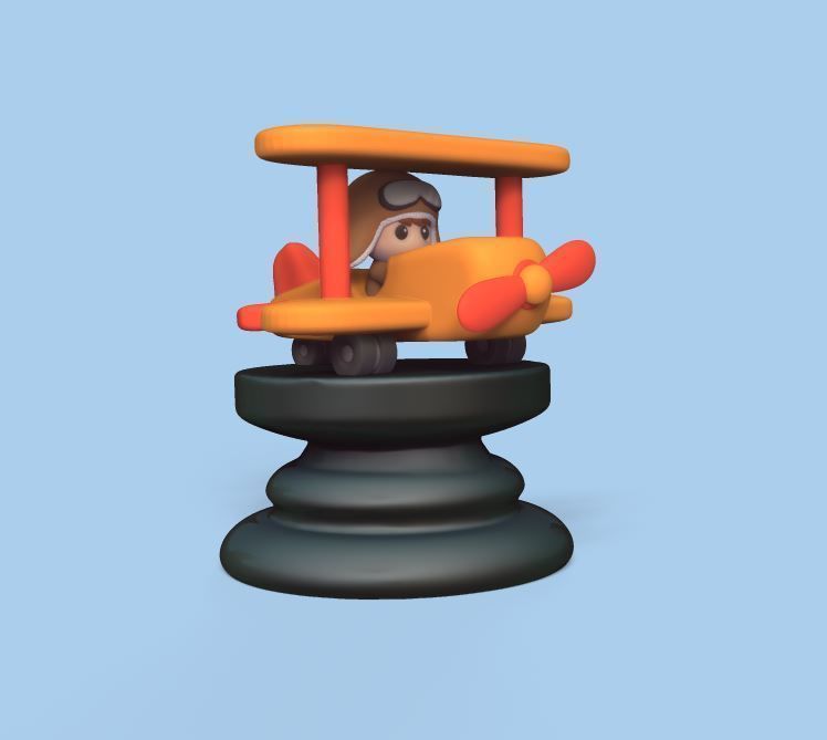 Little Prince Chess - Bishop - Aviator 3D print model_2