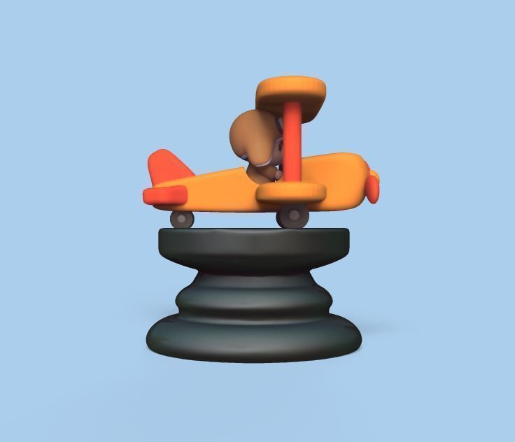 Little Prince Chess - Bishop - Aviator 3D print model_3
