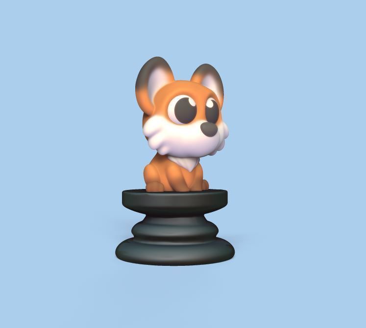 Little Prince Chess - Knight - Fox 3D print model_1