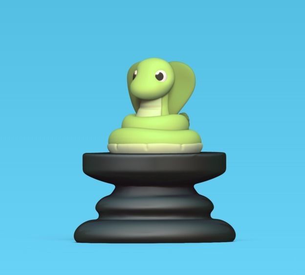 Little Prince Chess - Pawn - Snake 3D print model_1