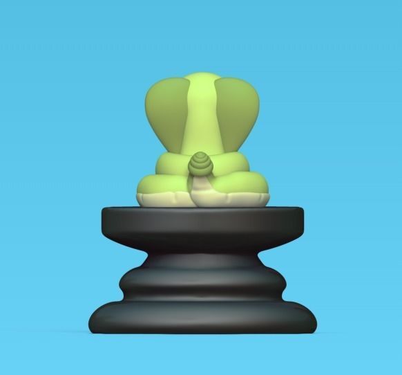Little Prince Chess - Pawn - Snake 3D print model_3