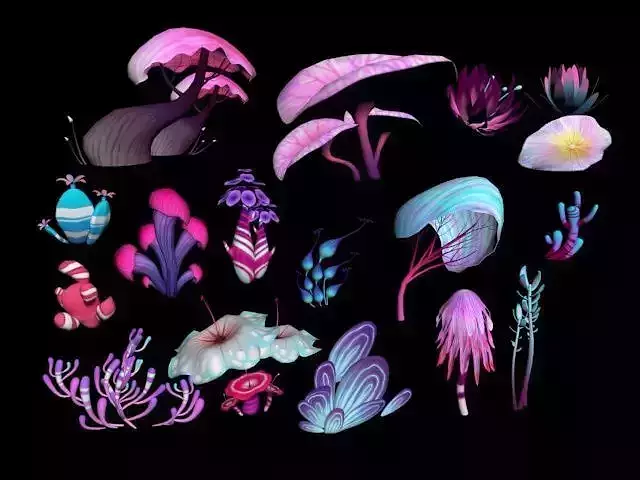 Cartoon Seaweed5 Low-poly 3D model