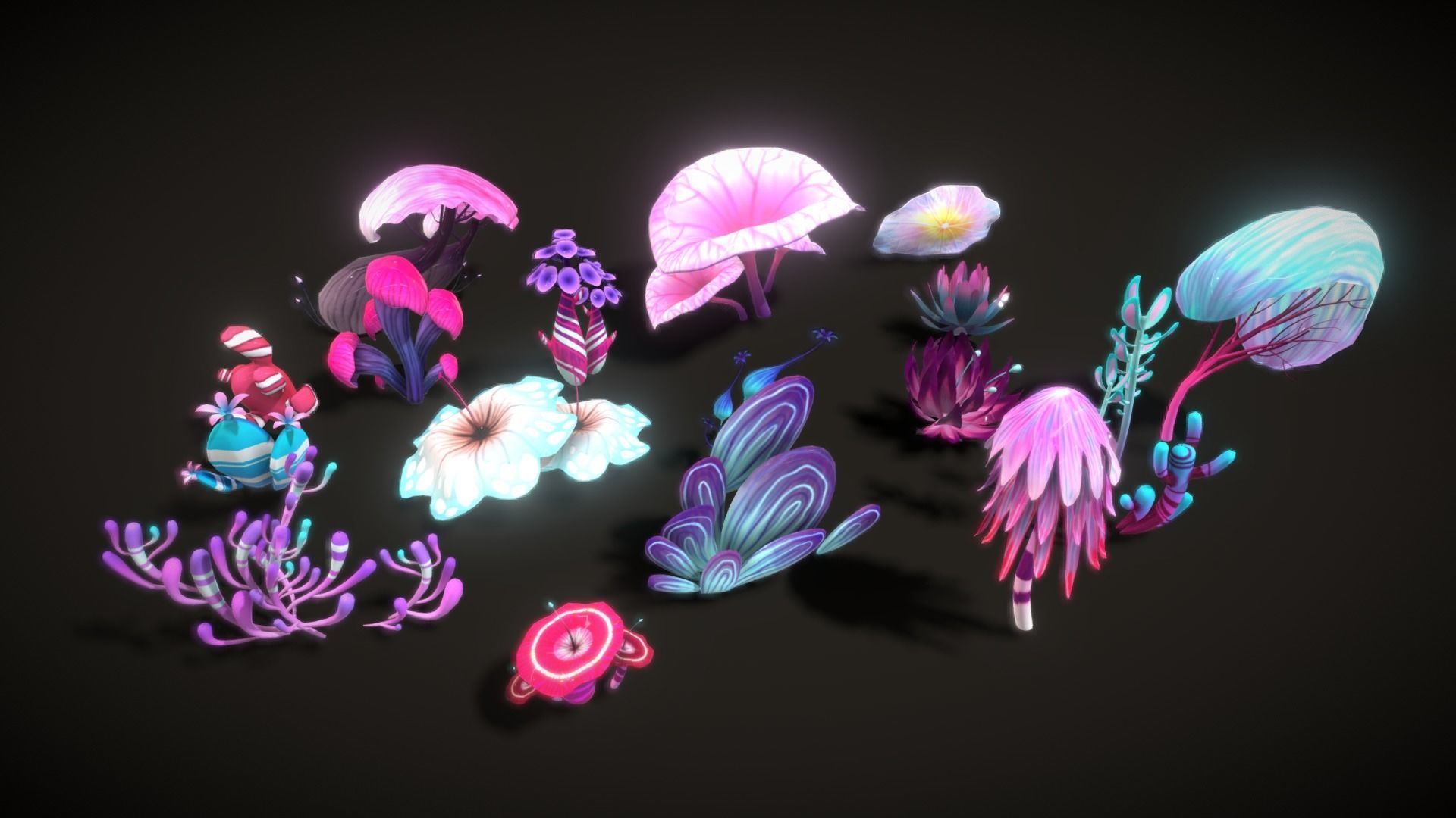 Cartoon Seaweed5 Low-poly 3D model_16