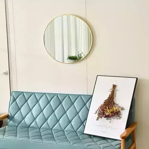 Artbella Gold Round Mirror