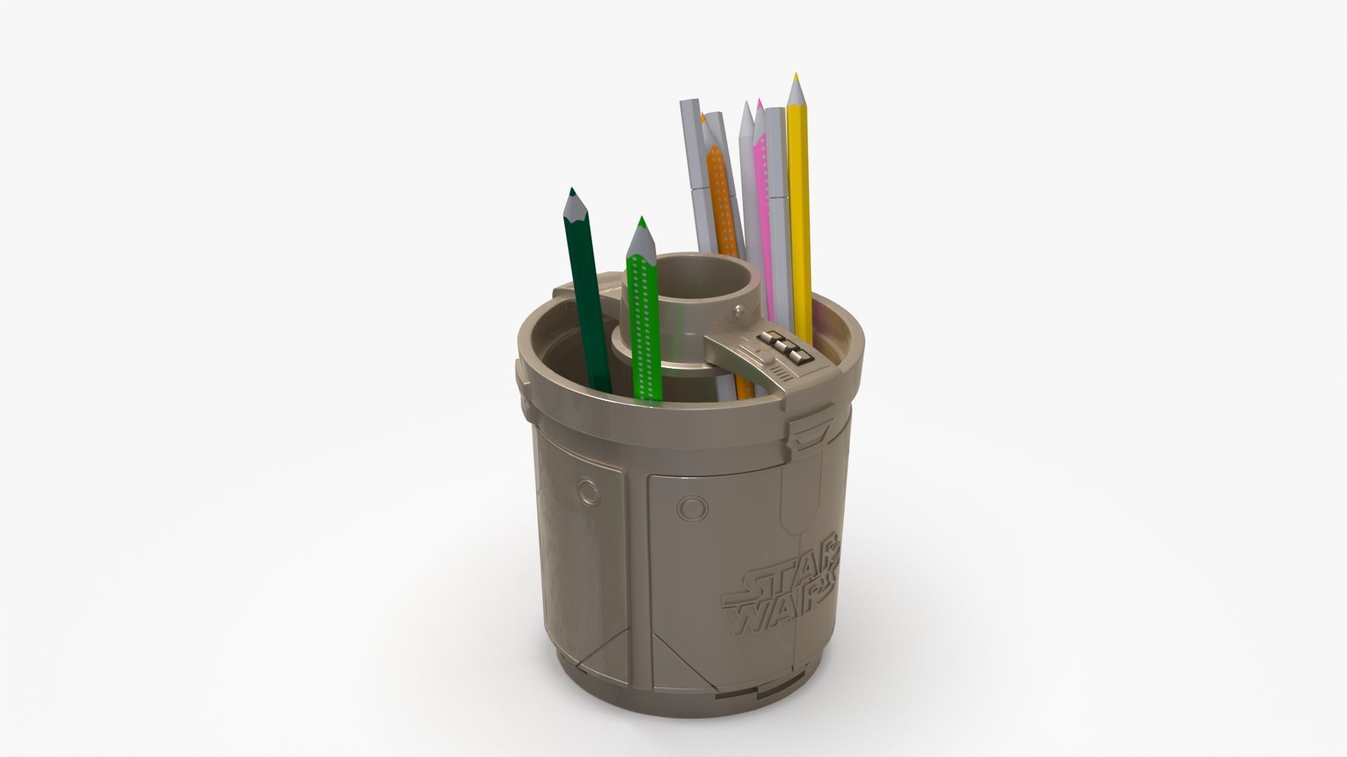 Star Wars MANDALORIAN IMPERIAL SAFE PENCIL HOLDER 3D print model_3