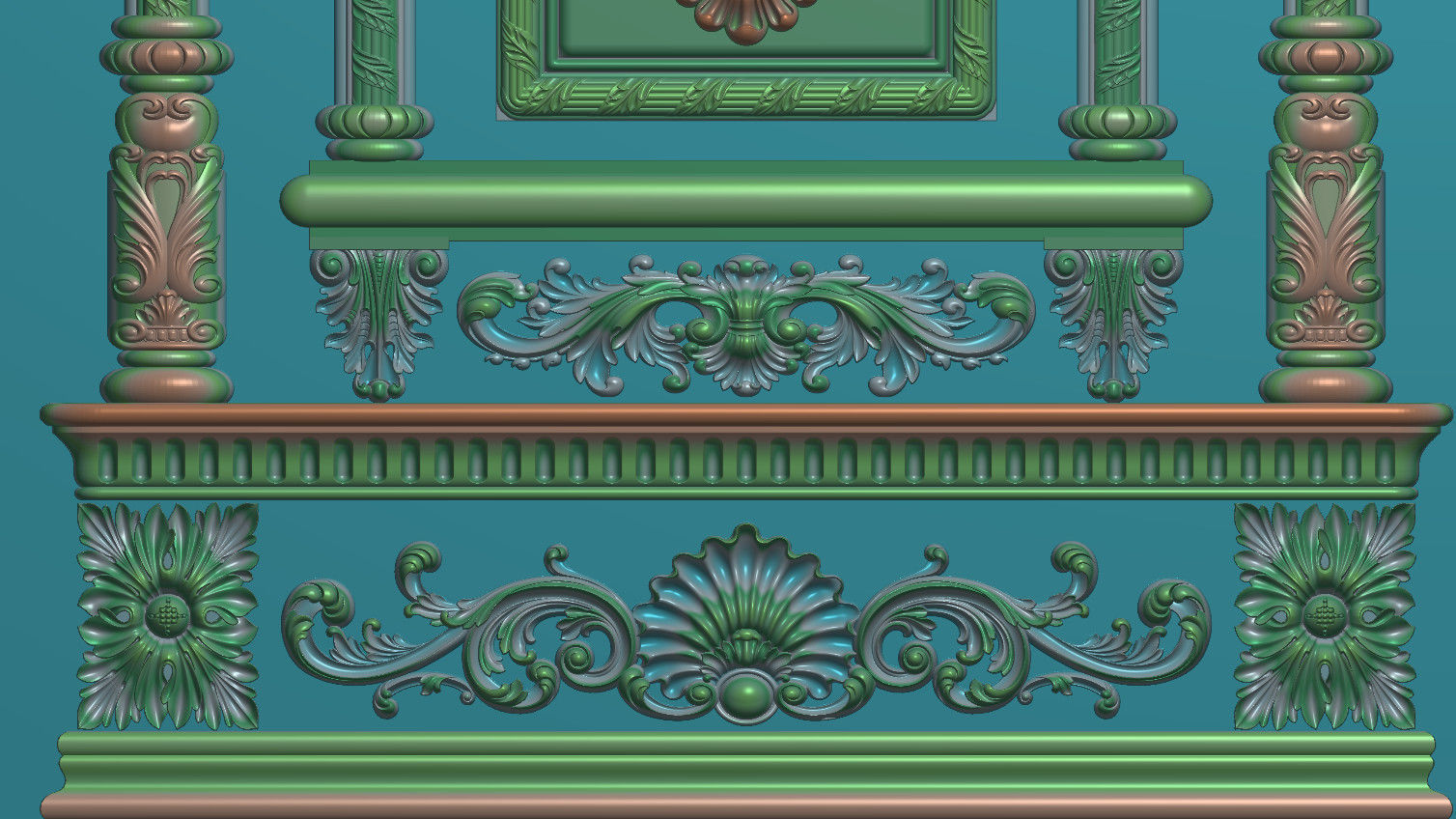 3d neoclassical door 3D print model_6