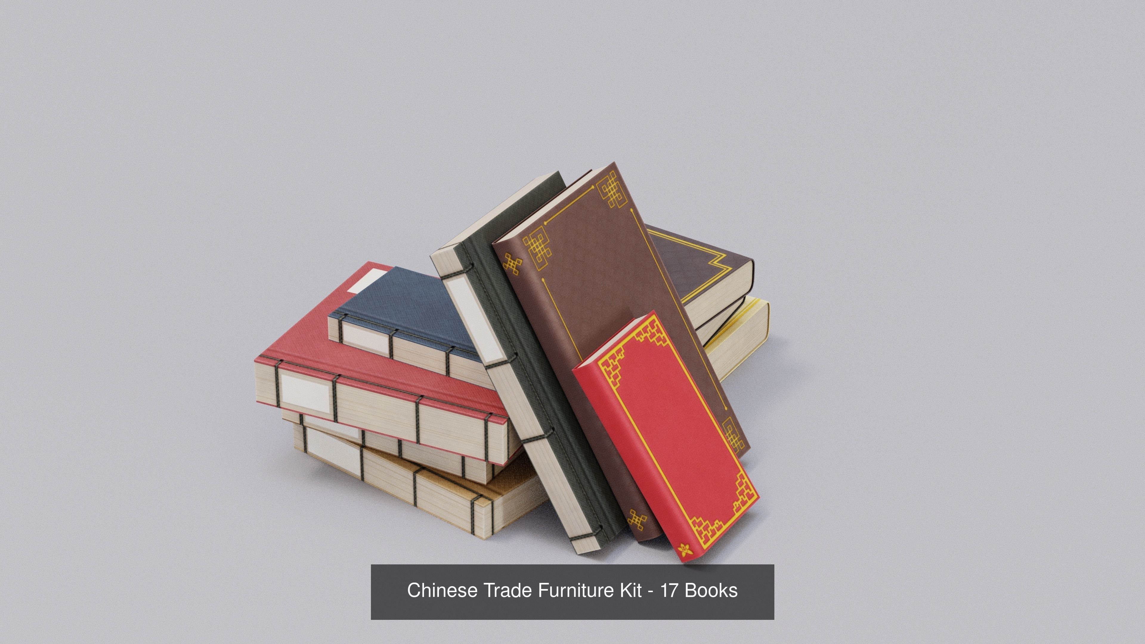 Ch 00 Chinese Office Furniture Kit 3D Model Collection_37