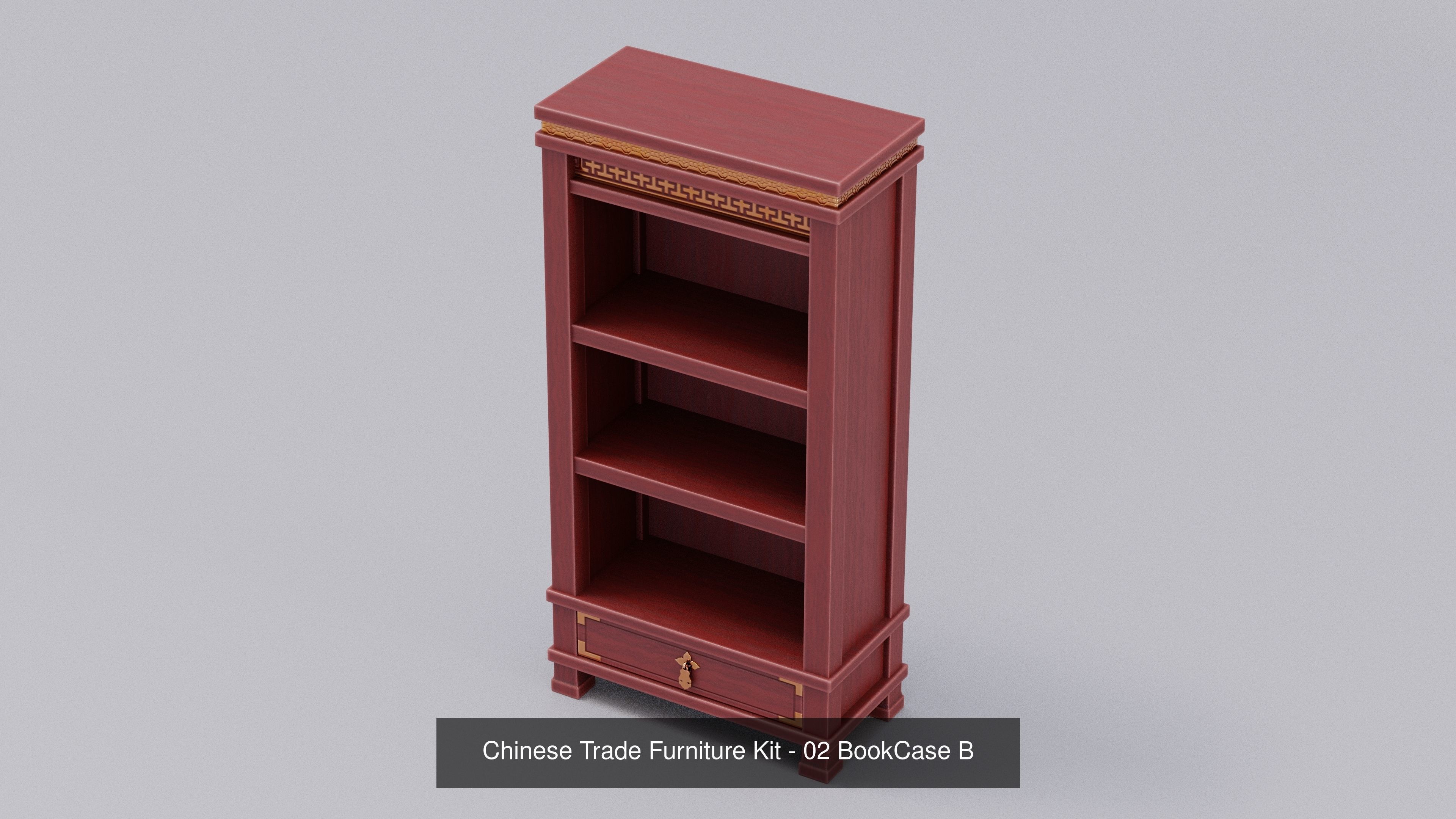Ch 00 Chinese Office Furniture Kit 3D Model Collection_10