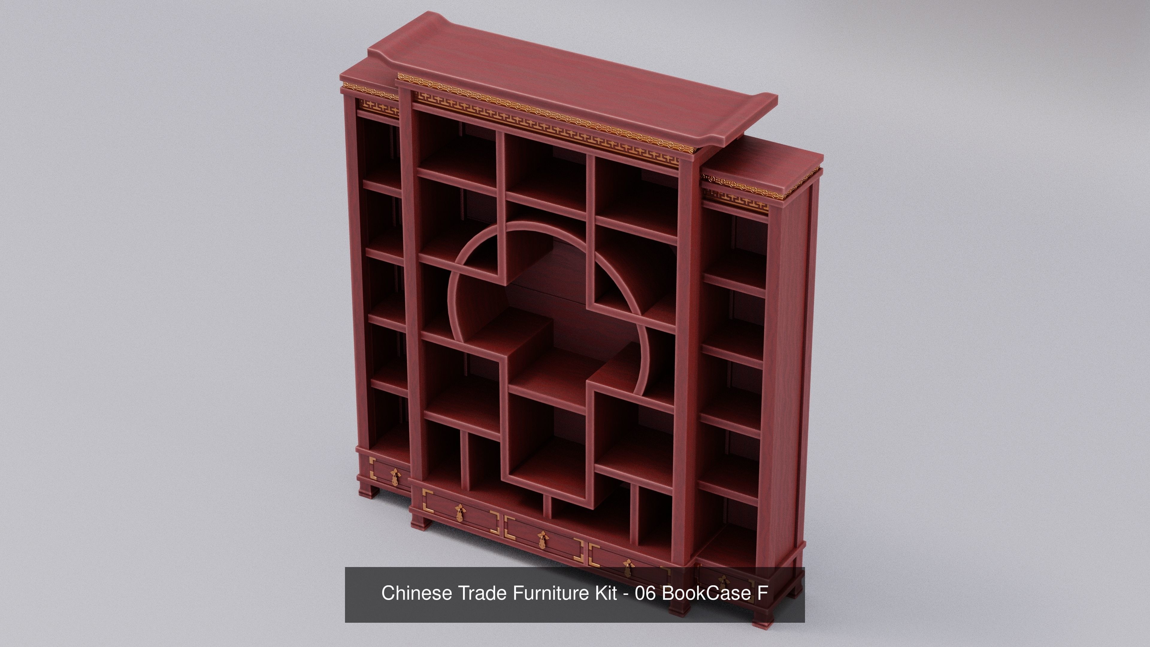 Ch 00 Chinese Office Furniture Kit 3D Model Collection_18