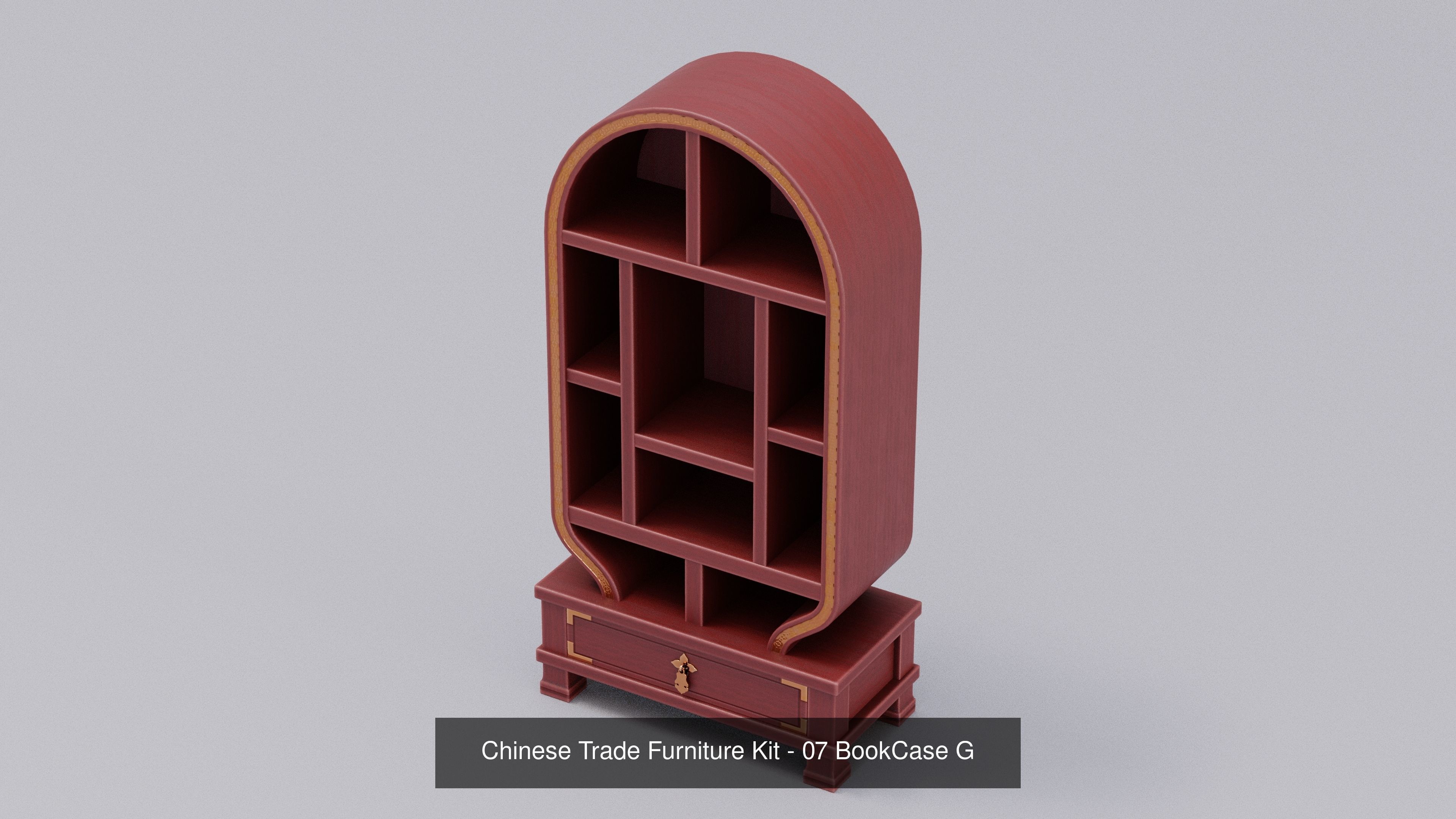 Ch 00 Chinese Office Furniture Kit 3D Model Collection_20