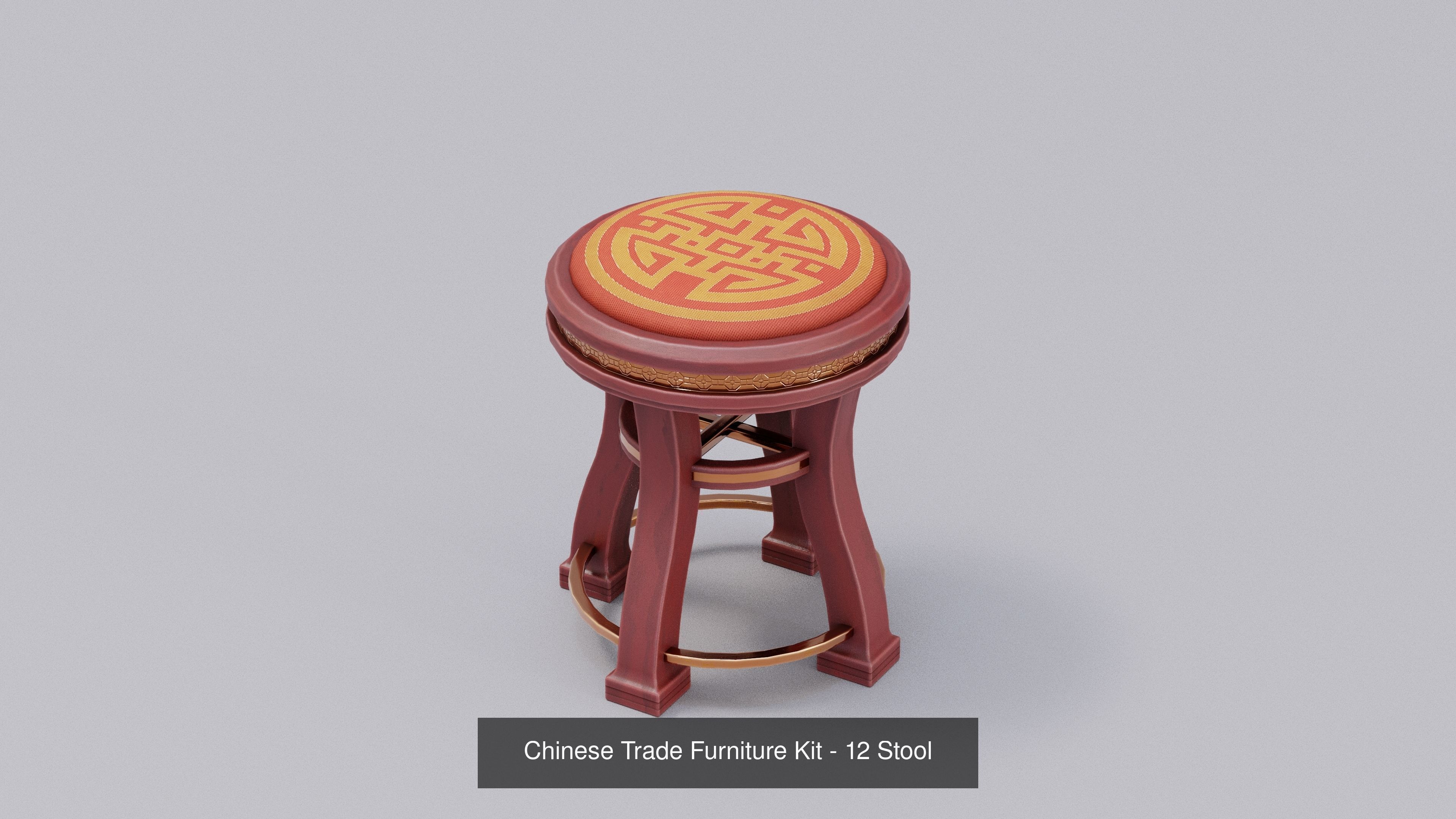 Ch 00 Chinese Office Furniture Kit 3D Model Collection_30