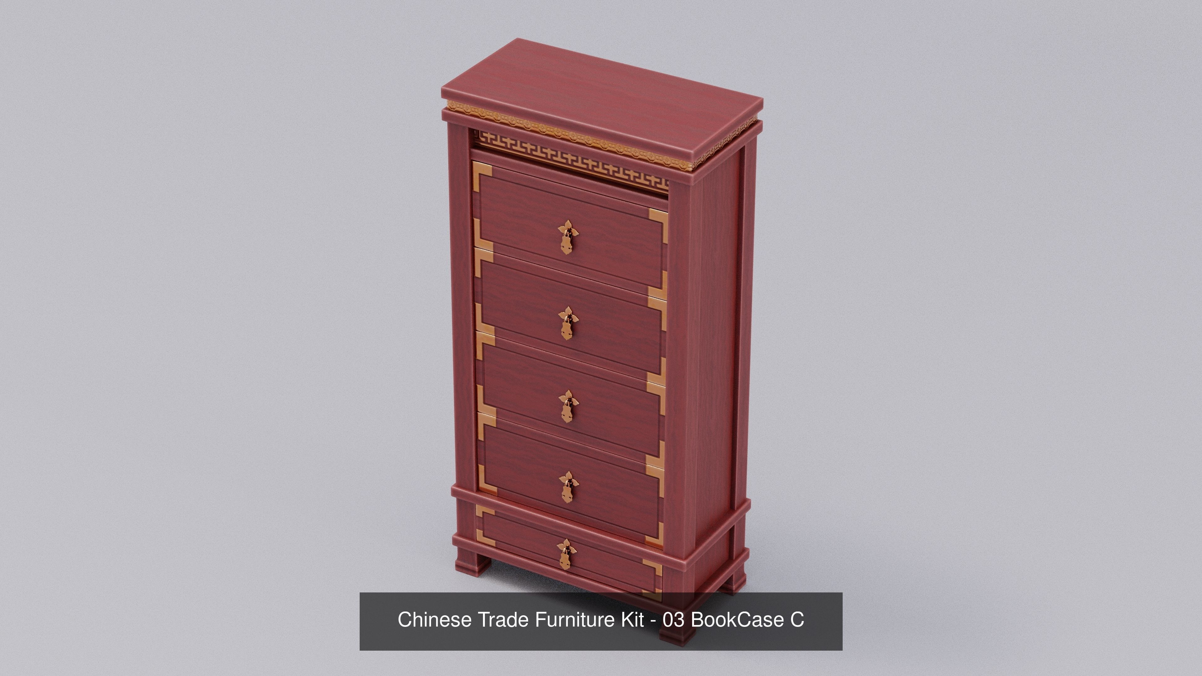 Ch 00 Chinese Office Furniture Kit 3D Model Collection_12