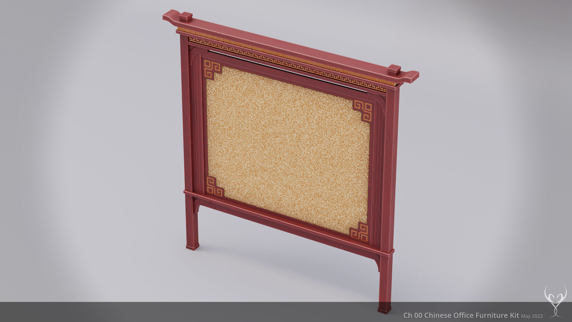 Ch 00 Chinese Office Furniture Kit 3D Model Collection_31