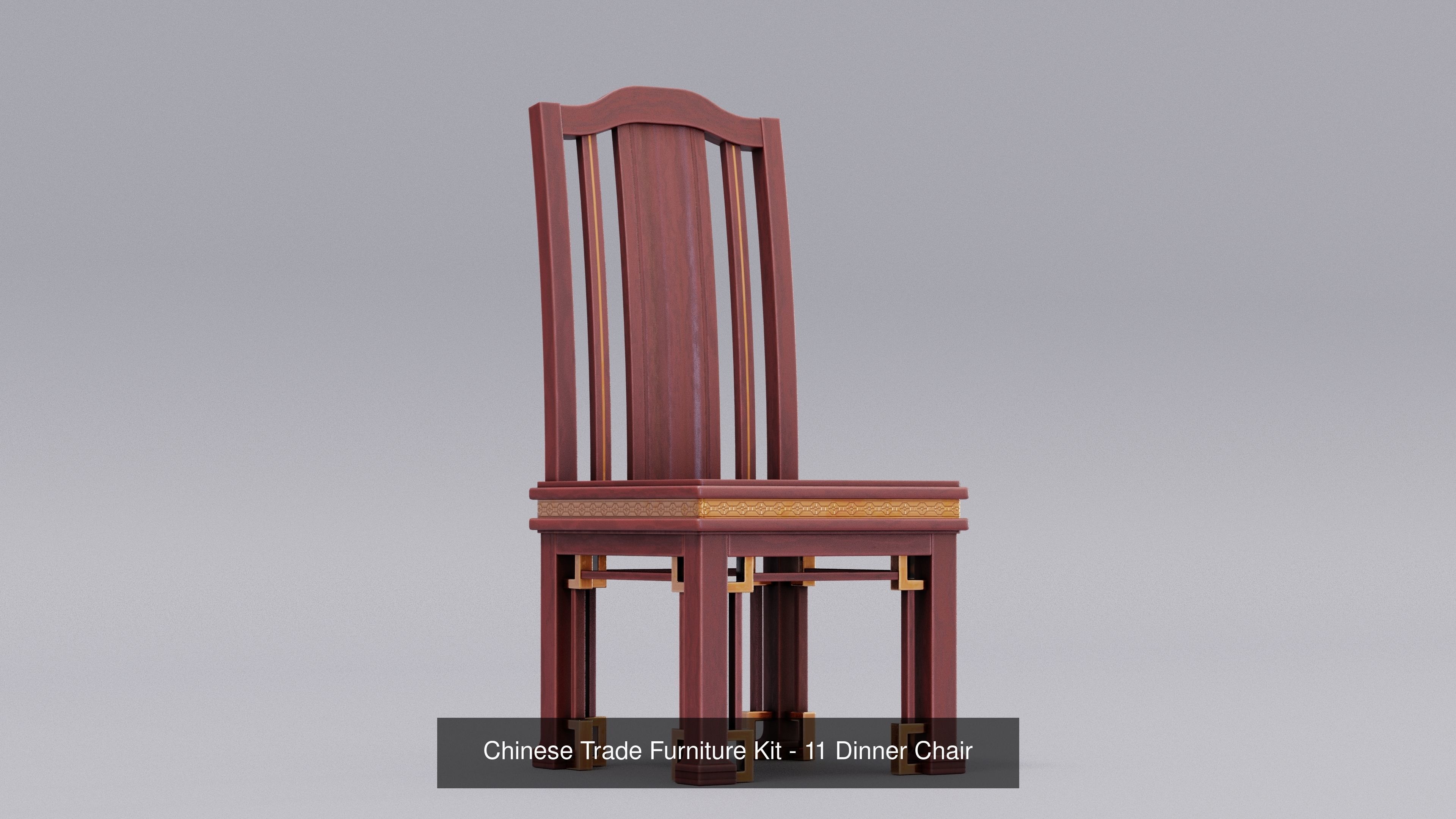 Ch 00 Chinese Office Furniture Kit 3D Model Collection_28