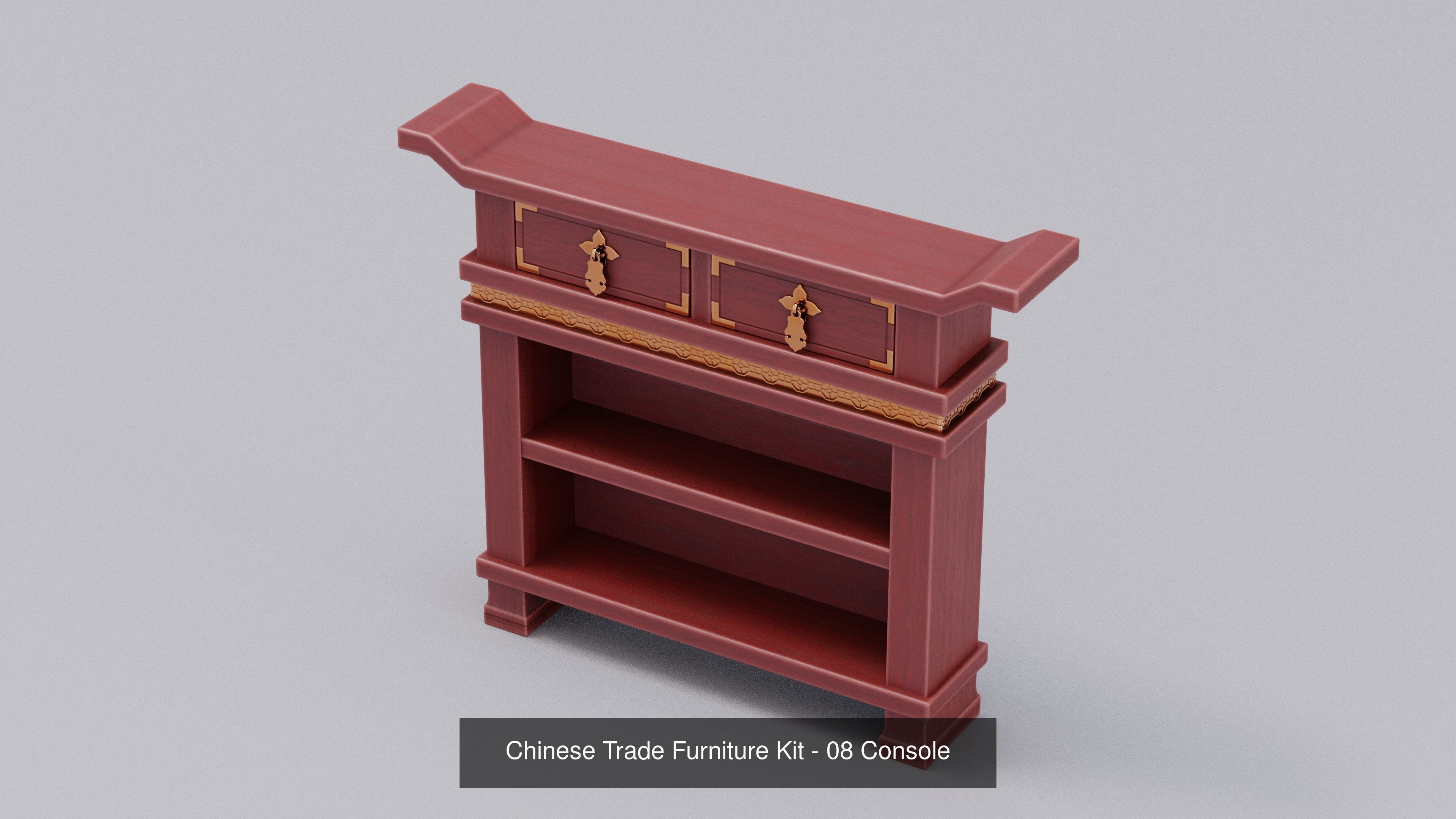Ch 00 Chinese Office Furniture Kit 3D Model Collection_22