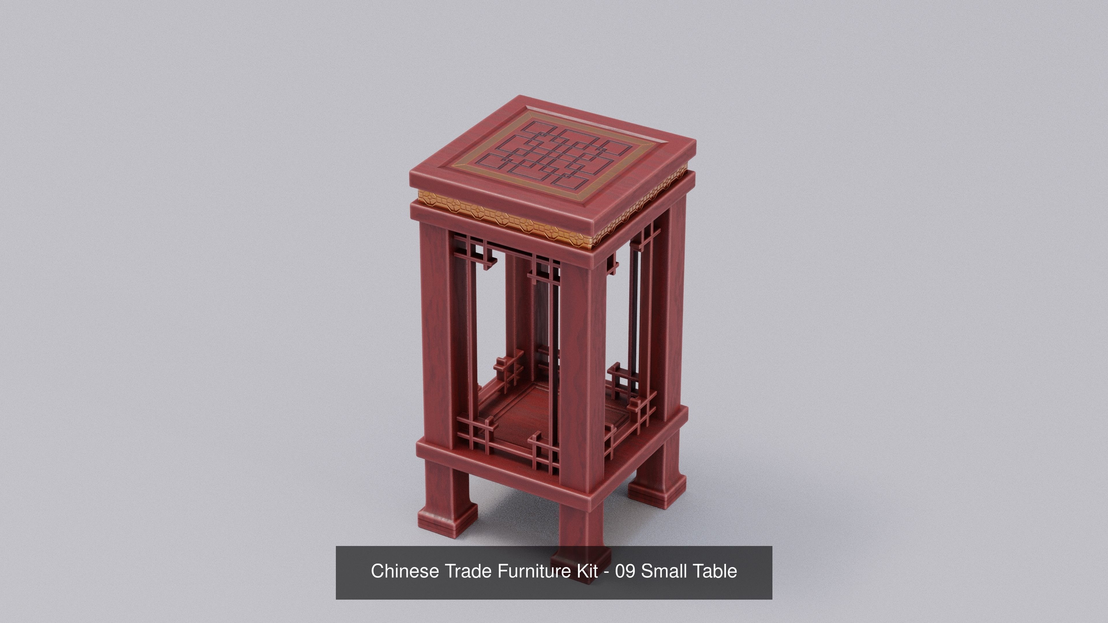 Ch 00 Chinese Office Furniture Kit 3D Model Collection_24