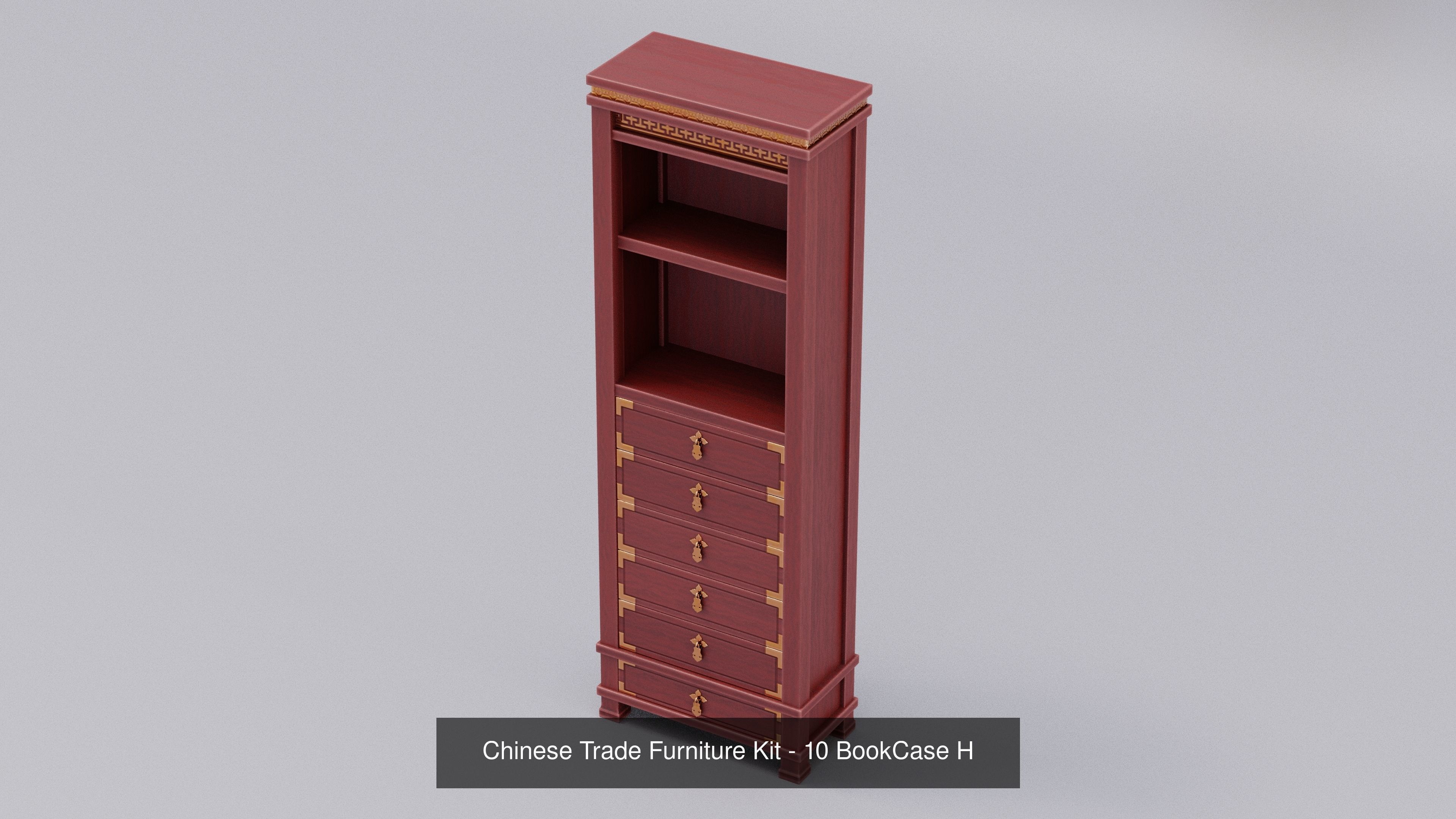 Ch 00 Chinese Office Furniture Kit 3D Model Collection_26