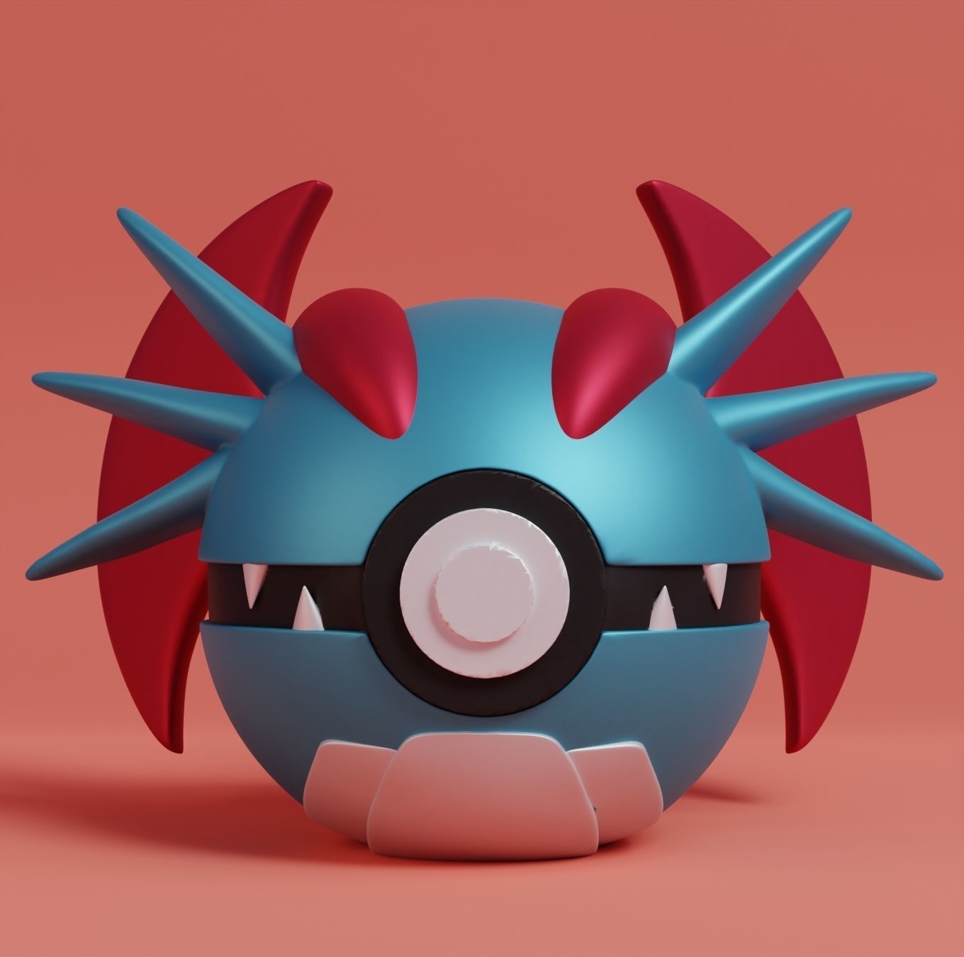 Pokemon Bagon Shelgon Salamence Pokeball 3D print model_11