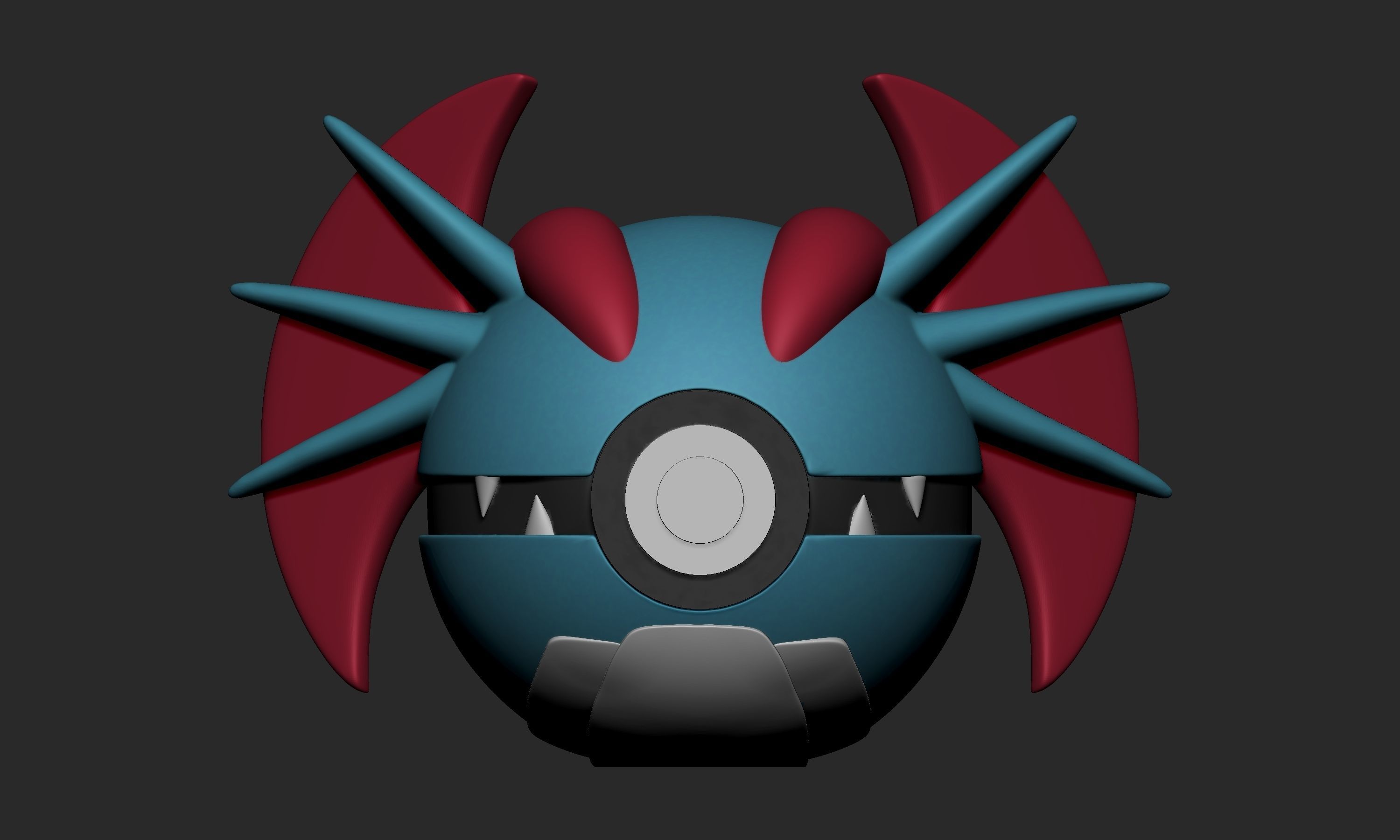 Pokemon Bagon Shelgon Salamence Pokeball 3D print model_13
