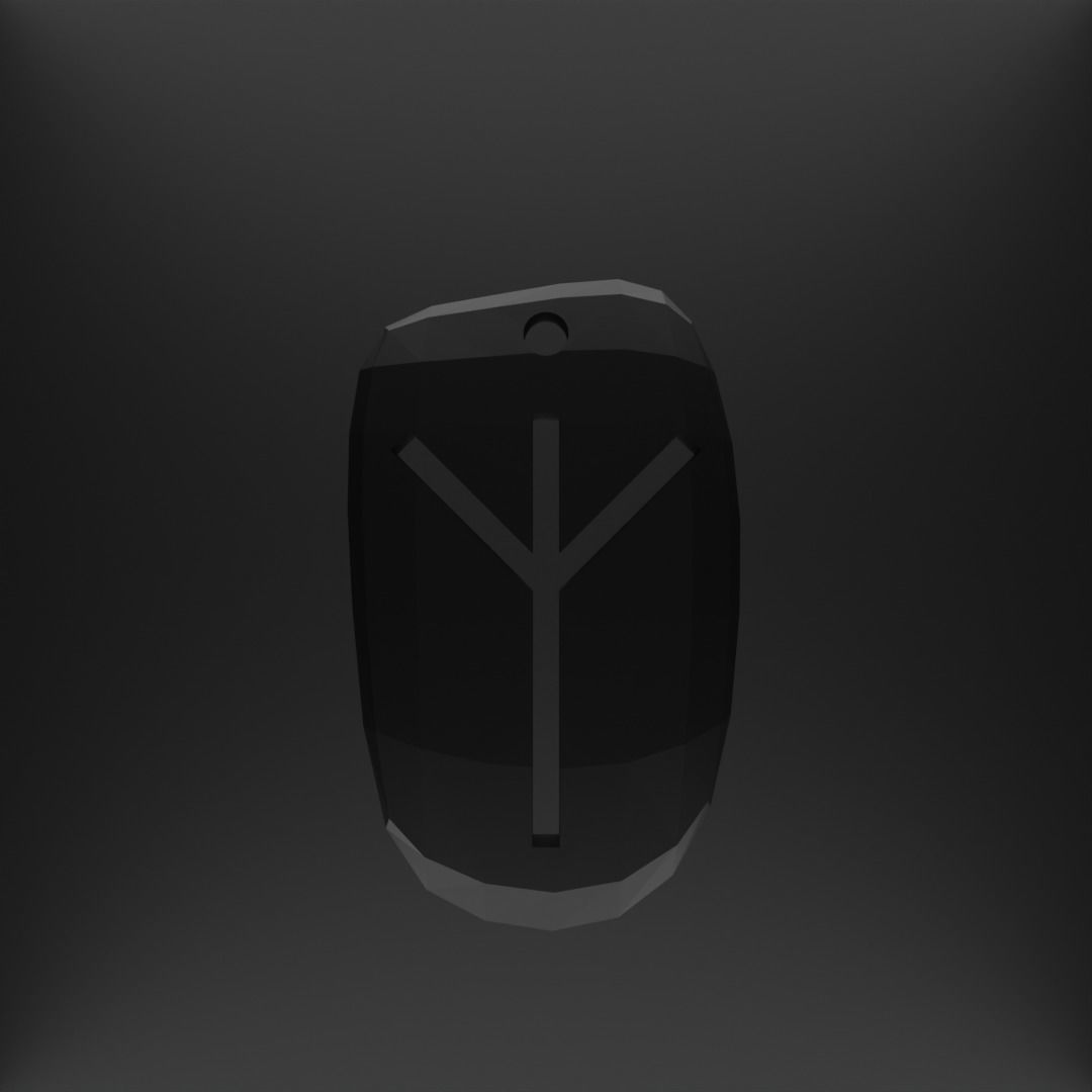 Viking Runes Pendant 3D print model_5