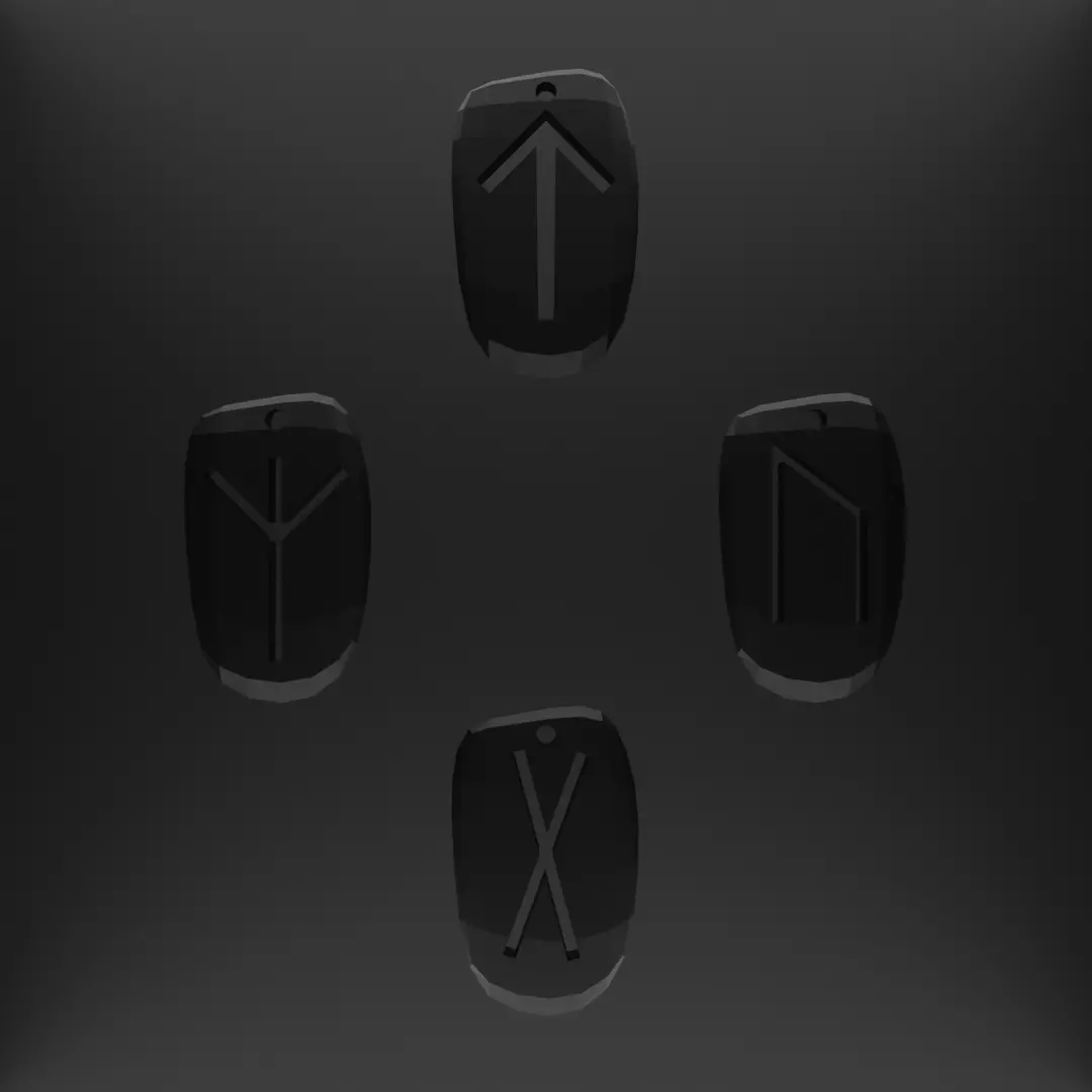 Viking Runes Pendant 3D print model_0