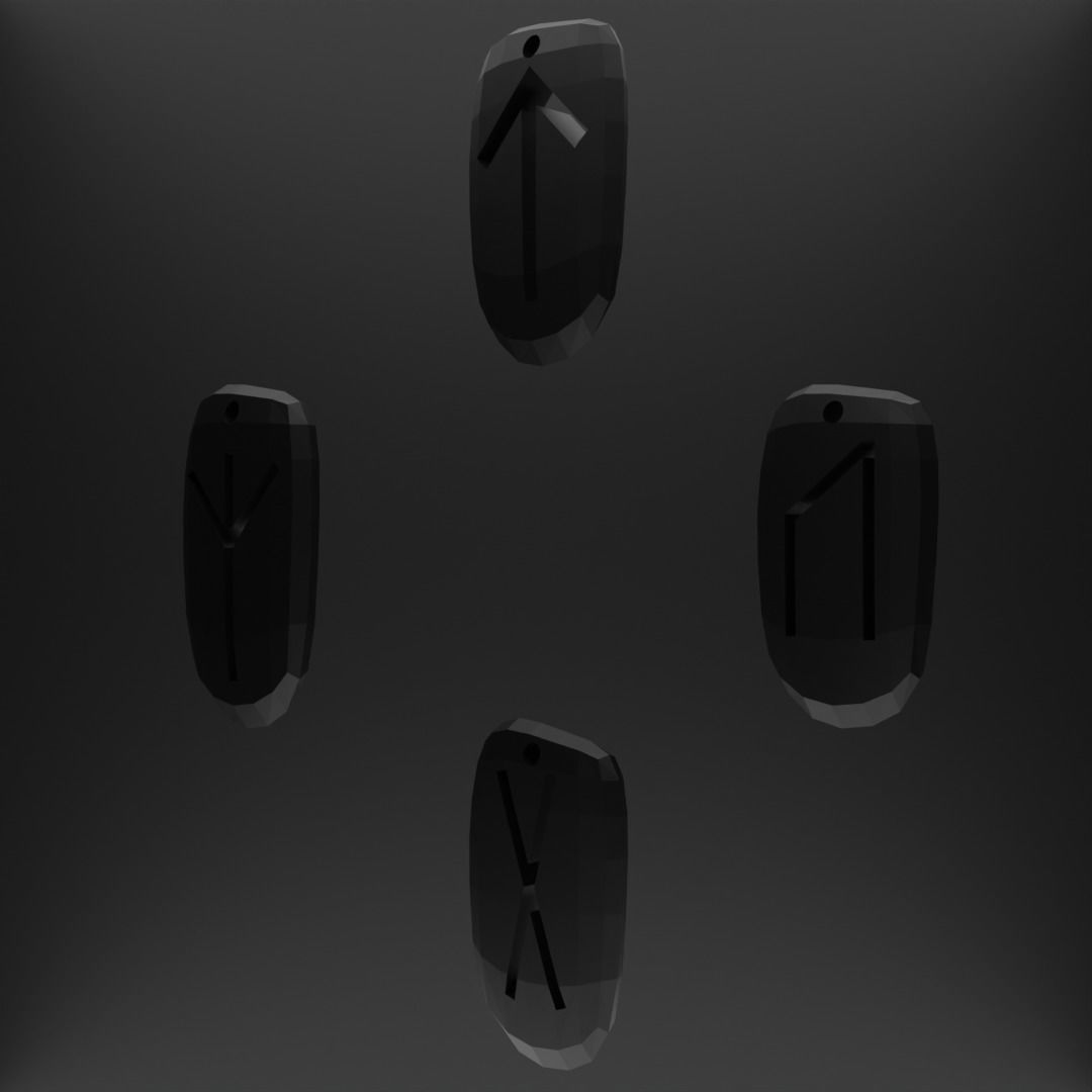 Viking Runes Pendant 3D print model_3
