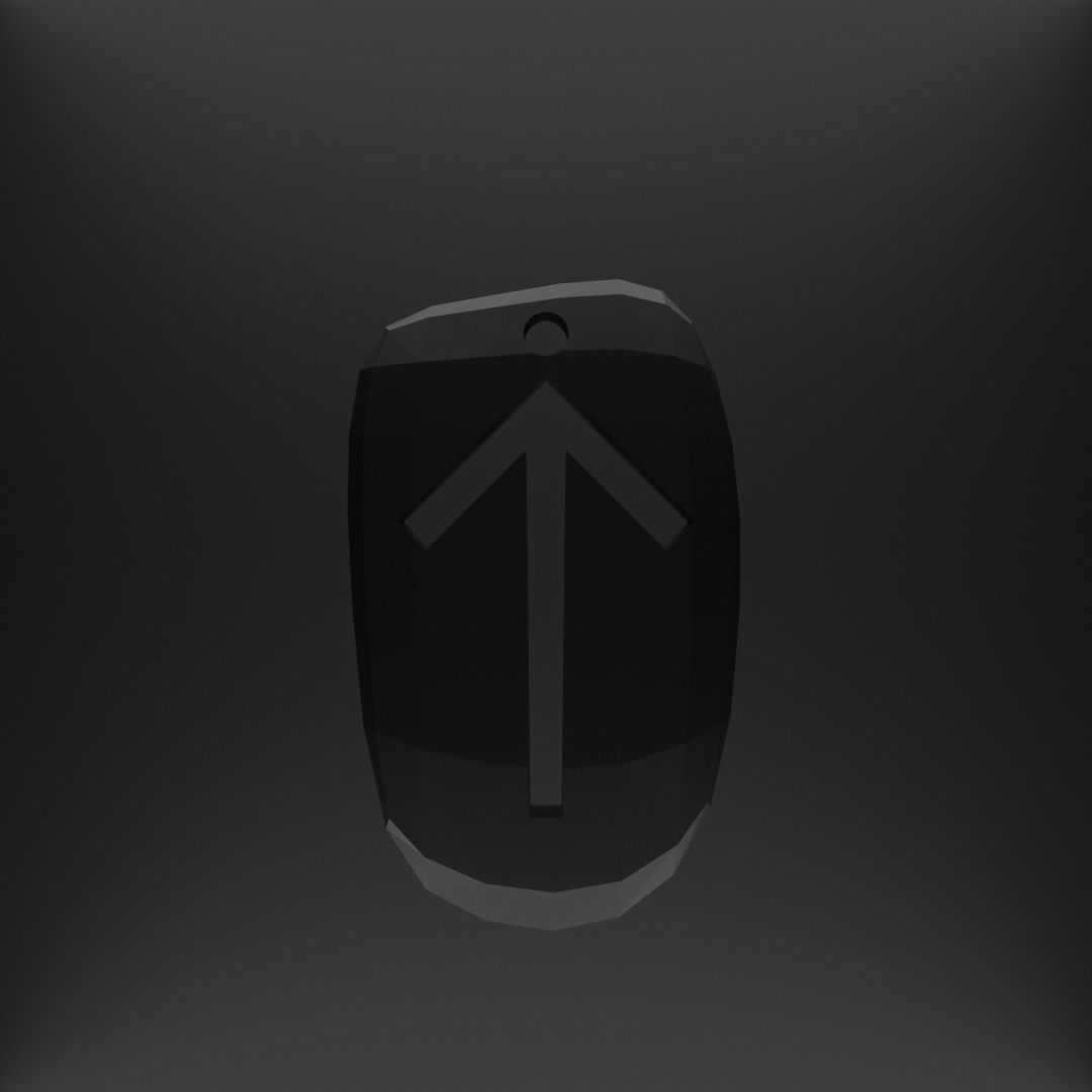 Viking Runes Pendant 3D print model_7