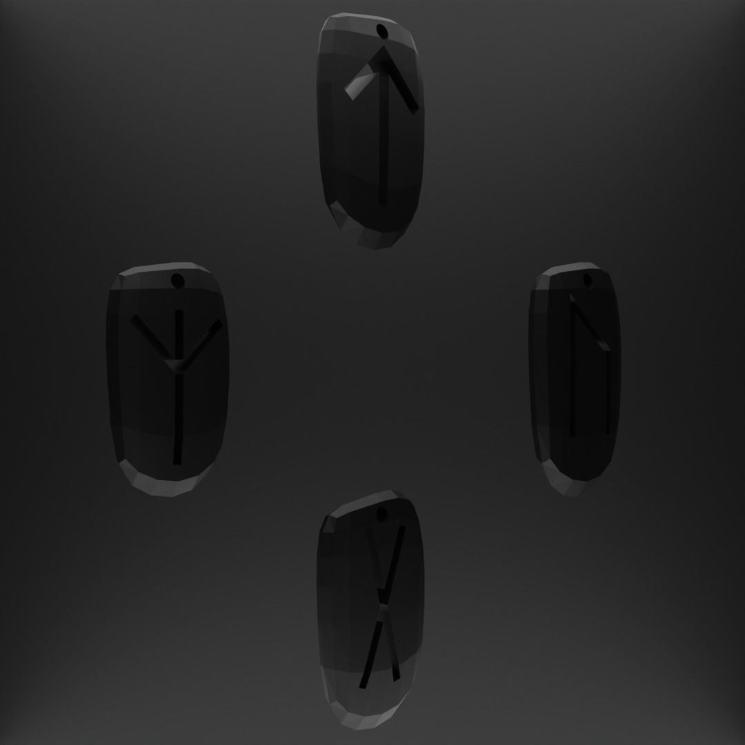 Viking Runes Pendant 3D print model_1