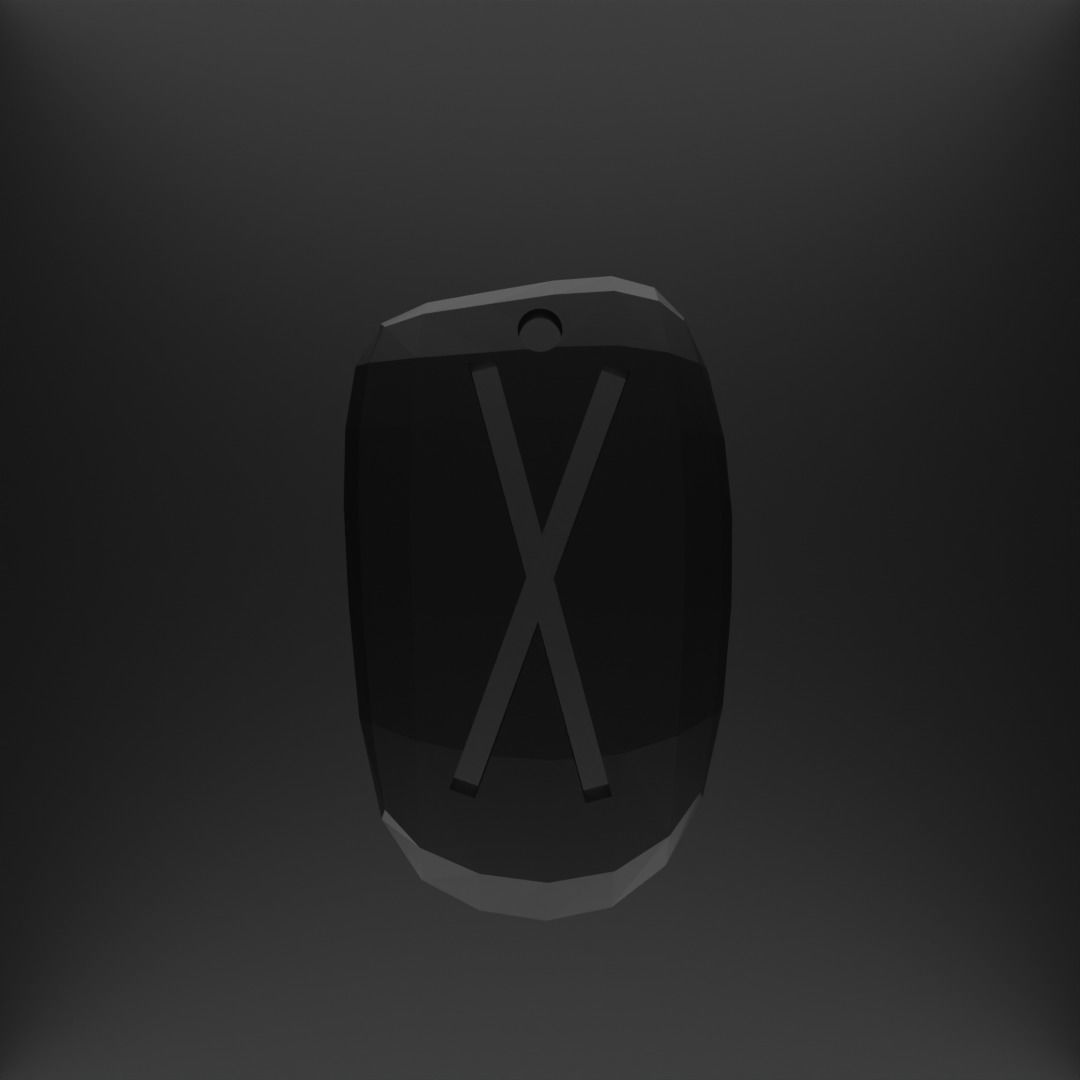 Viking Runes Pendant 3D print model_6