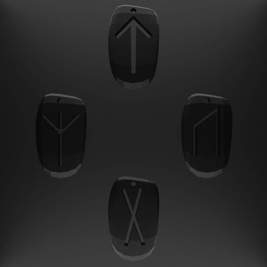 Viking Runes Pendant 3D print model_4