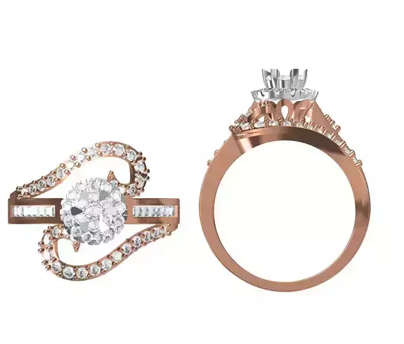Women Engagement Wedding Ring STL JCD Details